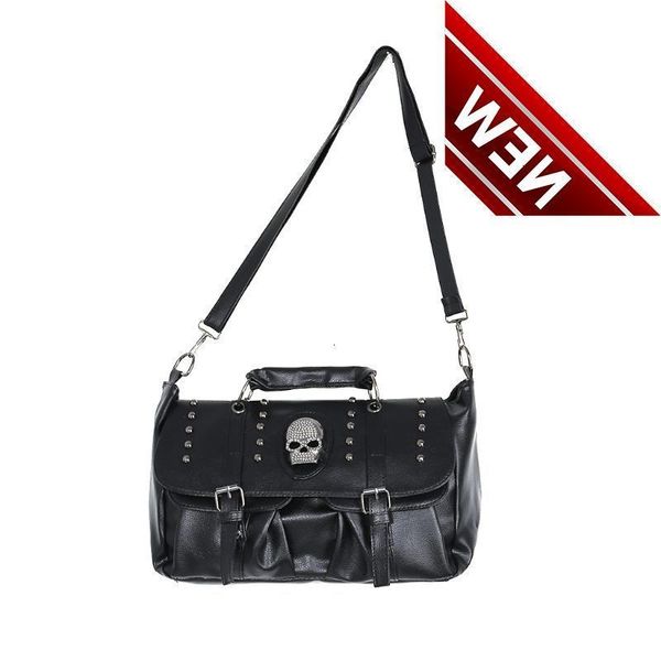 

popular fashion womens personalise punk skull shoulder bag handbag black 20ca
