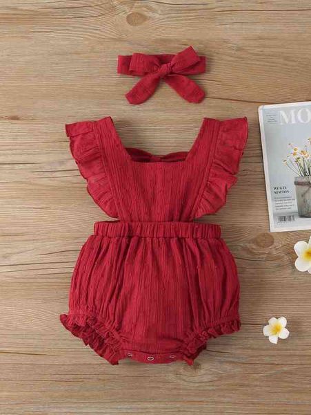 

baby swiss dot ruffle 1 pinafore bodysuit & 1 headband she, Blue