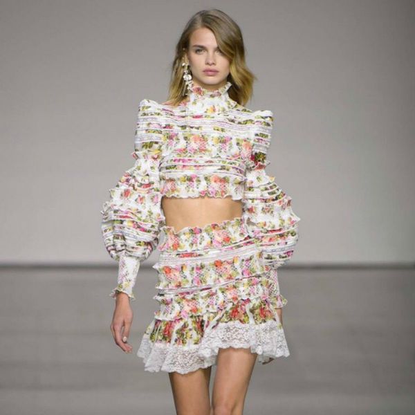 

track designer define noble women fancy floral printed luxury outcomes harvest mini get beautiful new quality high female suit rgve, Black;gray