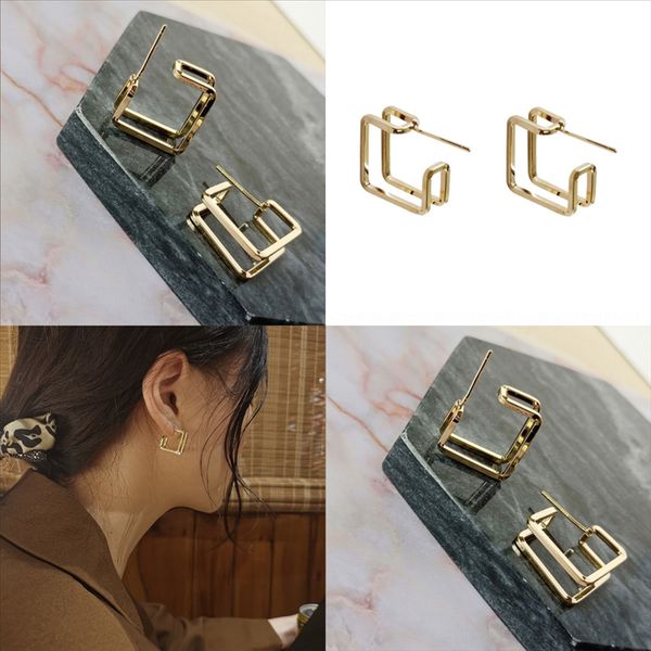 

jwpt gold gift fashion plate christmas earring style stainless steel frame round earrings fashion stud druzy earrings, Golden