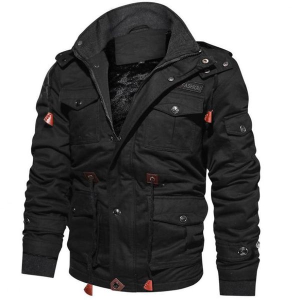 

outwear 2021 arrival men winter fleece jackets warm hooded coat thermal thick outerwear male jacket mens brand clothing, Black;brown