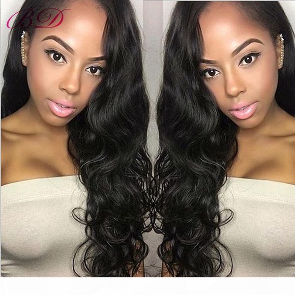 

bd body wave human hair extensions peruvian indian malaysian brazilian wave human hair 3 4 bundles one set, Black