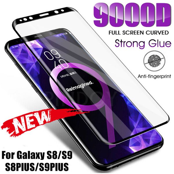 

9000d full curved tempered glass for samsung galaxy s8 s9 plus note 9 8 screen protector for samsung s6 s7 edge protective film