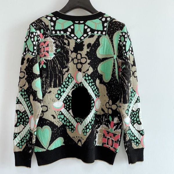 

2021 women's jacquard sweater milan neck designer women runway 0822-10 sweaters end o pullover sleeve long sweater high henrk, Black