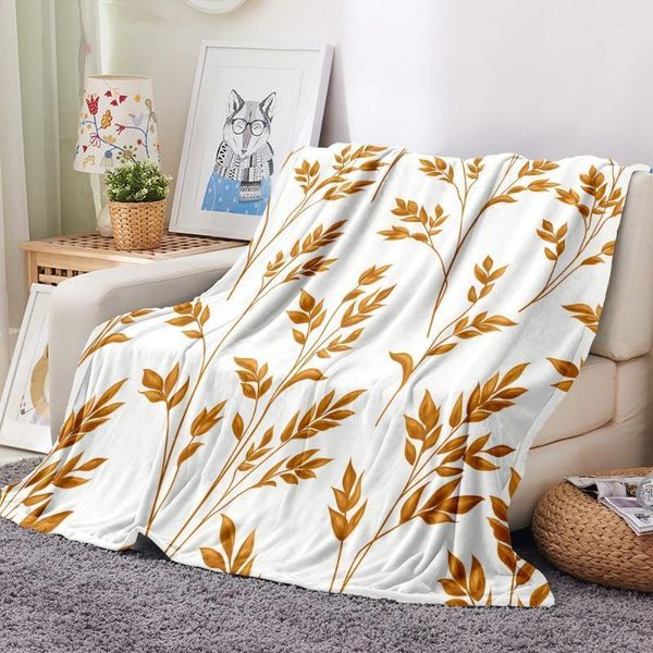 

wheat ears flannel blanket 3d print yellow rice fleece blanket for kid adults throw for bedroom sofa soft fluffy1