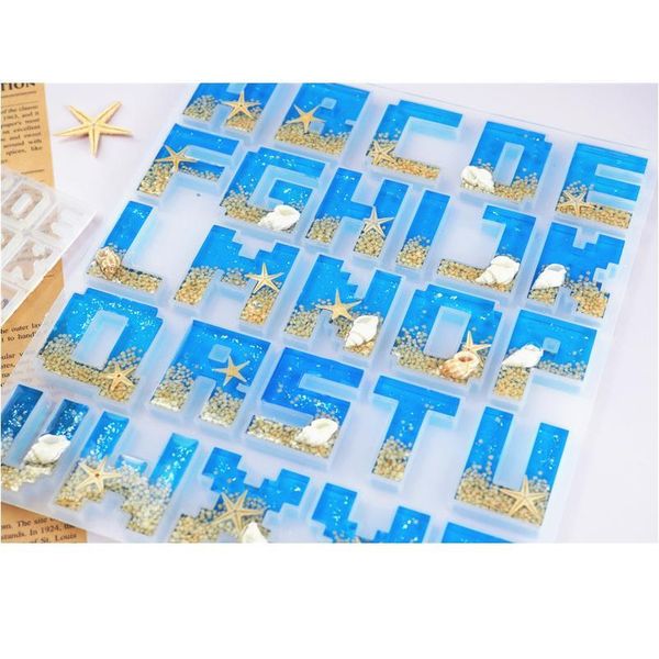 

a-z\" digital letter sile mold for diy epoxy uv pressed flower resin crafts mould tools home de jllfze, Black