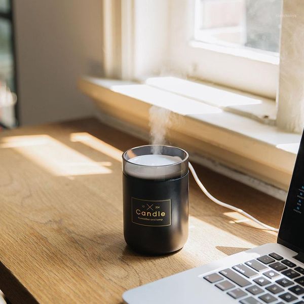 

280ml ultrasonic air humidifier candle romantic soft light usb essential oil diffuser car purifier aroma anion mist maker1