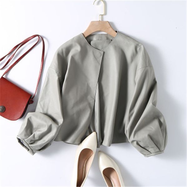 

2020 женщины новая мода подлинная real овцы кожаные куртки g35, Black