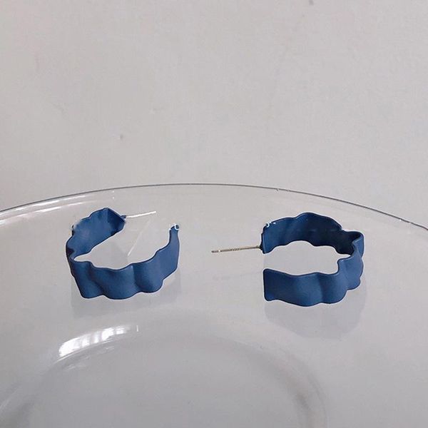 

hoop & huggie orgin summer minimalist c shape wave earings for women exaggeration blue twisted party gifts jewelry accessories, Golden;silver