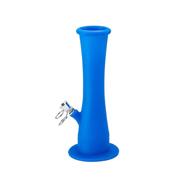 Mini-Bong aus Silikon mit Metall-Unterrohr, diffus, farbig, tragbar, faltbar, zum Rauchen, Wasserbongs, 235 mm, Wasserpfeifen