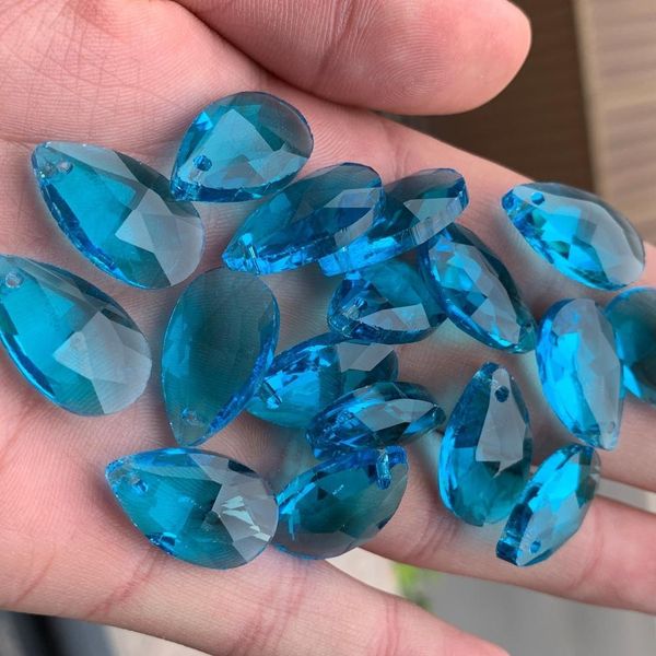 

10pcs skyblue teardrop crystal bead charm chandelier part hanging pendant suncatcher 20mm diy spacer 10pcs skyblue h bbybnd