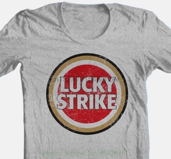 

lucky strike футболка проблемные логотип vintage style проблемные heather gray tee версия для печати спорта хлопок высокого качества с капюш