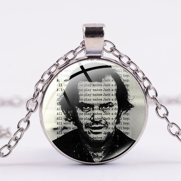 

the shiny horror movie necklace funny film character printed glass crystal pendant silver plated necklaces fans collect