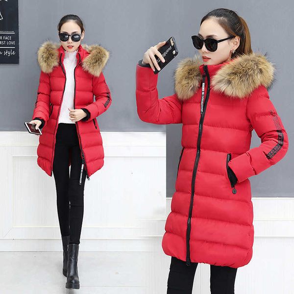 

plus size m-5xl warm women's jackets faux fur collar winter coats down jacket women cotton coat parka, Black