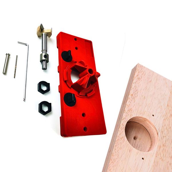 

professional hand tool sets concealed 35mm cup style hinge jig boring hole drill guide + forstner bit wood cutter carpenter woodworking tool
