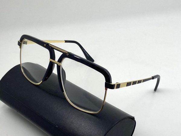 

новый дизайн моды квадрат большие рамки ретро оптические очки 9086 простой и популярный стиль мужской высококачественный очки прозрачный объ, Black