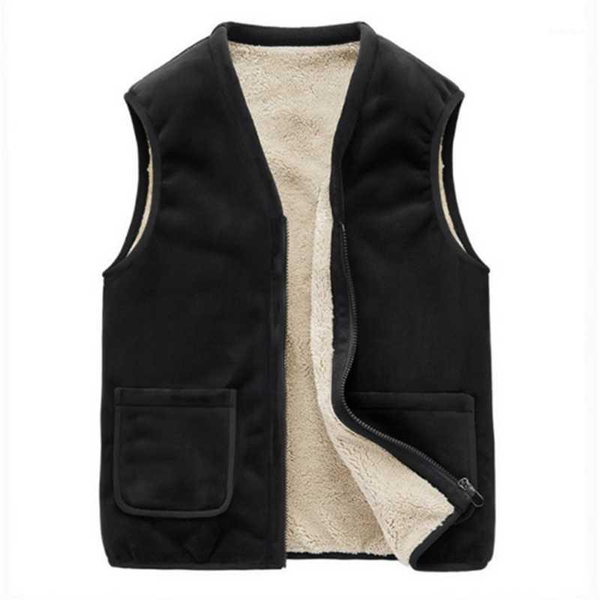 

2020 autumn winter new men's warm business casual plus size vest jacket clothing jaqueta masculino gilet chaleco v neck giyim1, Black;white