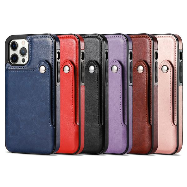 

luxury leather wallet phone case for iphone 12 11 pro max xr xs max 7 8plus samsung note20 s20 cover with card slots