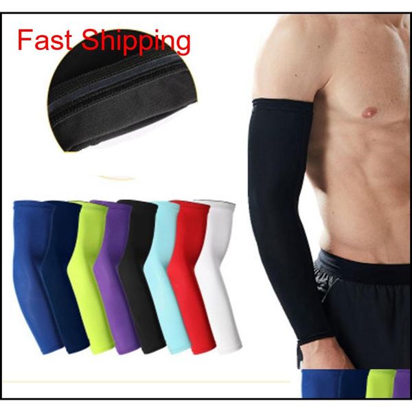 

8 colors basketball arm guards lengthen elbow protective gear sports riding fitness arm warmers running breathable sunscreen sleeves 3 b7e9j, Black