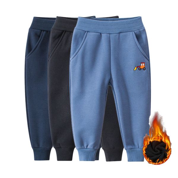 

kids winter warm sports baby boy girl pants trousers plus thick velvet children outfits zsby81 y200704, Blue
