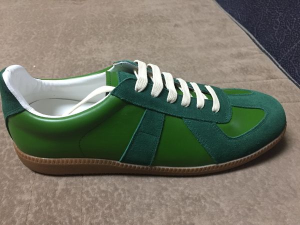 

fashion low cut spikes flats shoes for men leather sneakers casual shoes with box dust bag, Black