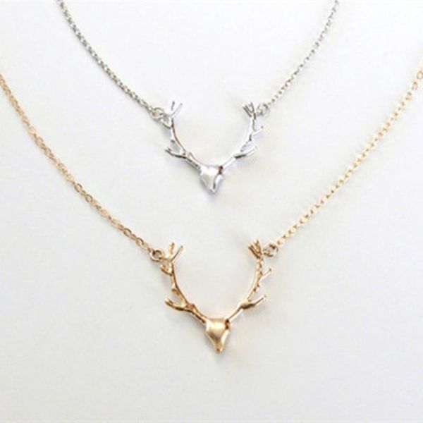

модные украшения рождество элк подвеска женщины ожерелье feindeer antler ключицы цепи, Golden;silver