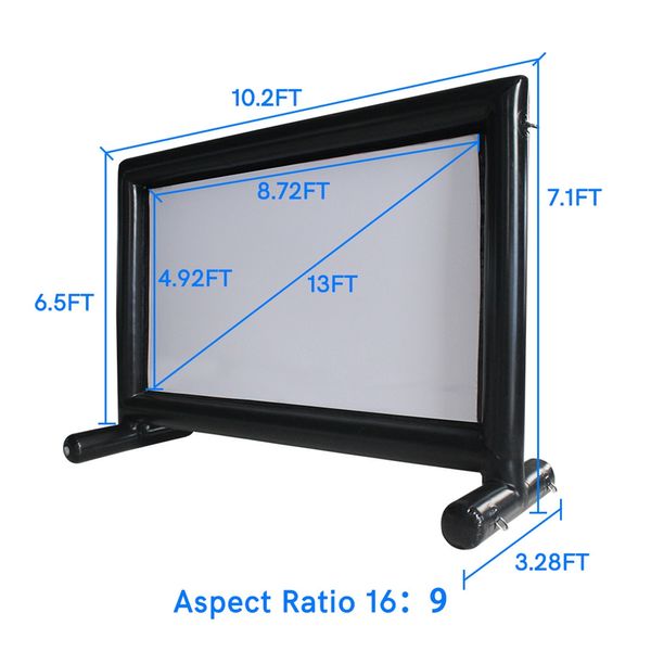 Luftaufblasspielzeug, 16:9, Werbung, versiegelt, aufblasbar, Kinoleinwand, luftdichte Röhre, PVC, Theaterprojektor-Leinwand, Hinterhof-Party, Pool, Rasen, Veranstaltung