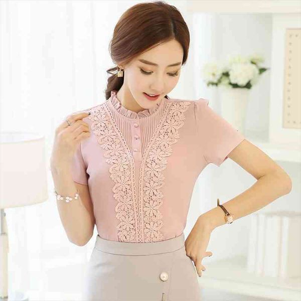 

arrival fashion style women blouses sweet cute lady blouses plus size v-neck short sleeve shirt white shirt