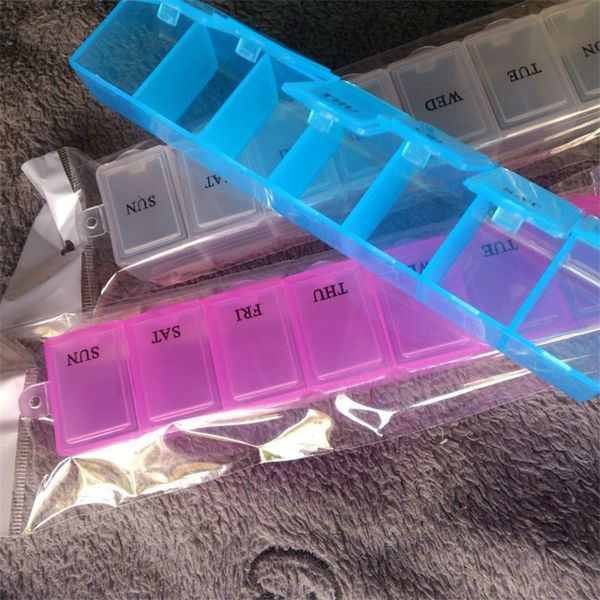 

weekly storage rectangle box waterproof light high temperature resistance travel case seven squares ear studs organizers new 0 95gy f2