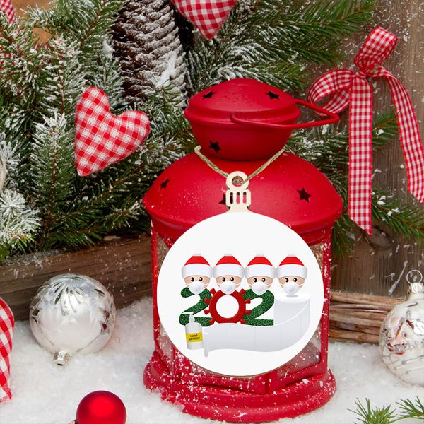 

newfamily new christmas wooden ornaments santa clause wearing mask wood handmade xmas tree decoration 6.9*8.9mm dropship
