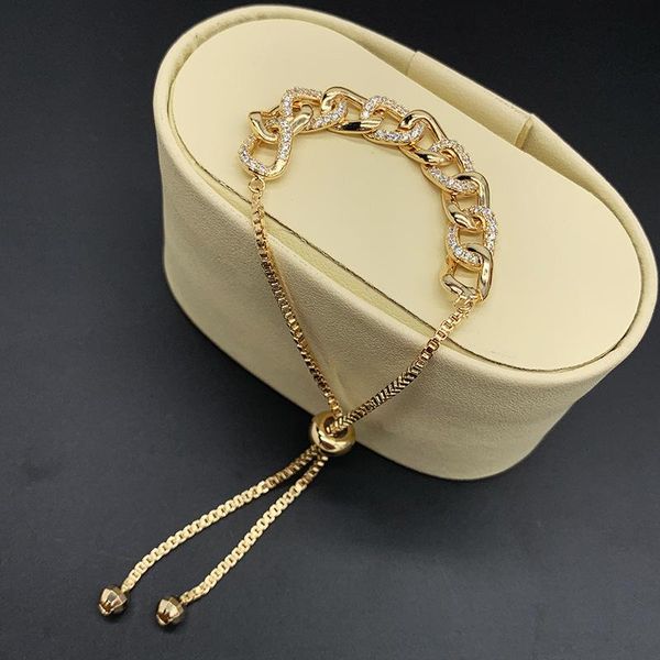 

bangle micro inlaid full diamond collar chain geometric bracelet with drawable zipper strip crystal female simpl, Black