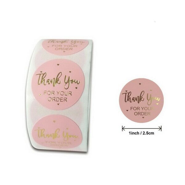 

500pcs/roll 10 styles flowers heart thank you adhesive sticker scrapbooking handmade business packaging seal decoration stickers 7 n2hhj