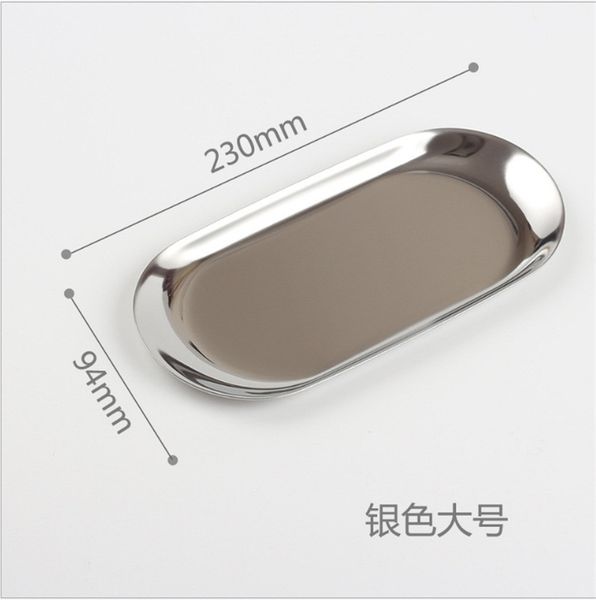 

stainless steel ellipse tray jewelry candle tool storage trays electroplate pallet opp packing with various colors 13mw8 j1