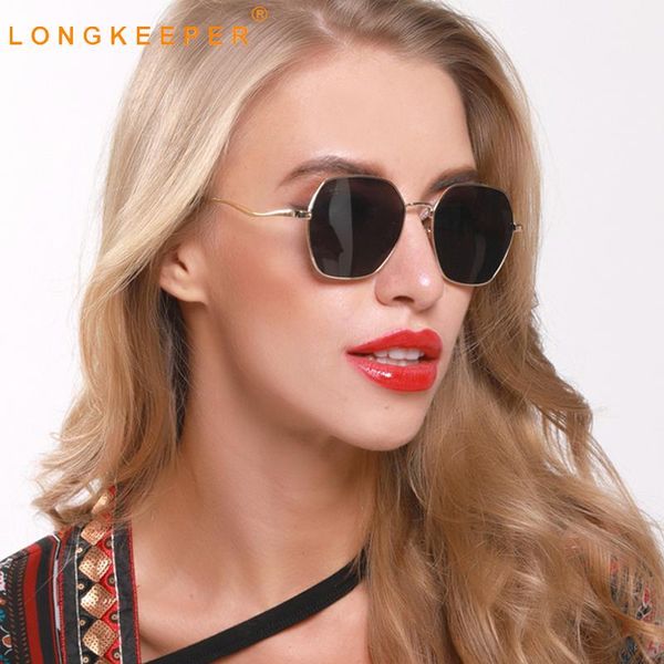 

sunglasses luxury polygon women brand designer vintage metal frame sun glasses female gradient elegant shades gafas de sol mujer, White;black