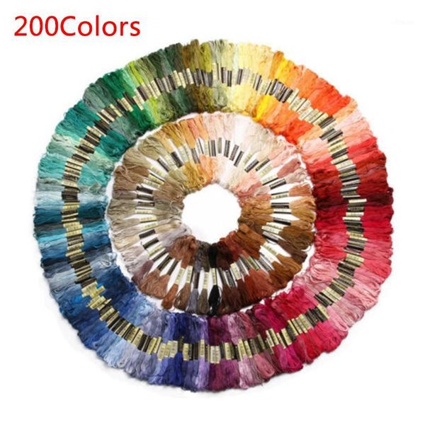 

smooth embroidery thread 50-200colors cross stitch cotton floss sewing1, Black;white