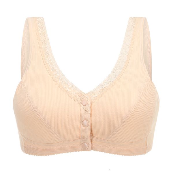 

new fashion front button underwear women's cotton vest-type middle-aged and elderly bras large size under wireless women, Red;black