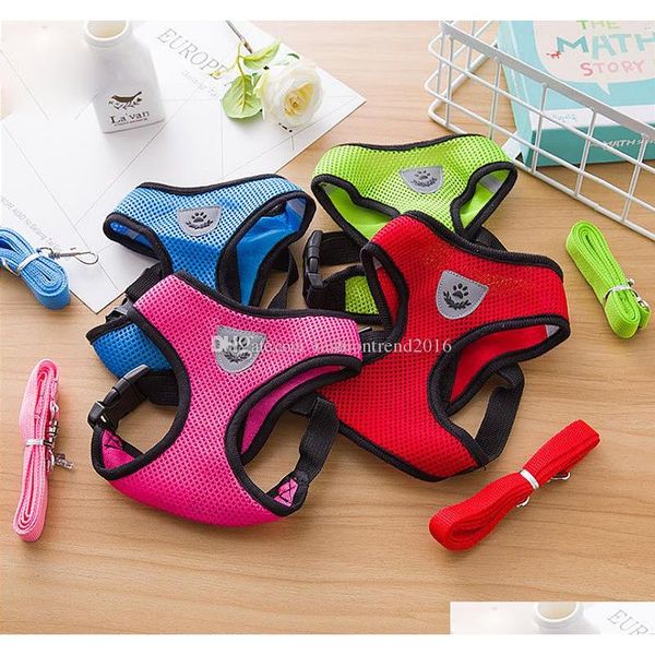 

pet harness and leash set wholesale dog puppy breathable mesh vest dog harness supplies kidmh