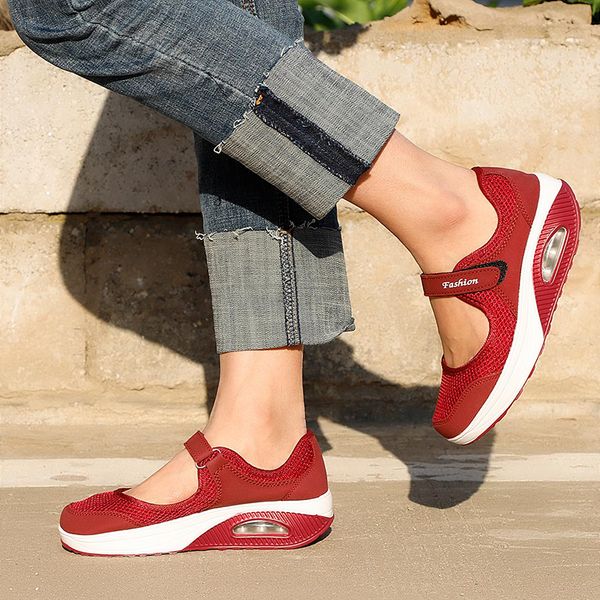 

women's sneakers mesh hook loop woman walking shoes female flat platform casual shoes ladies sneakers light comfort summer 2020 1006, Black;white