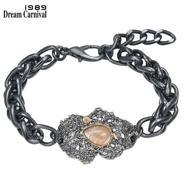 

charm bracelets dreamcarnival 1989 exaggerated women bracelet rough surface party jewelry strong character water melon zircon vintage wb1240, Golden;silver