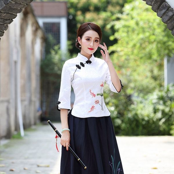 

rfvwr a10 women's spring tang of han women's sleeve skirt tang dynasty and han dynastystanding collar stage performance dress in s, Black;gray