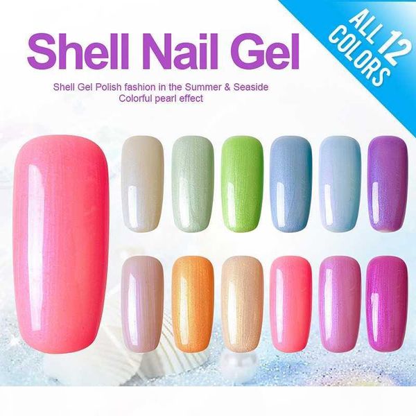 

1 pcs 7.3ml shell gel polish nails art diy shell gel varnish 12 colors easy soak off uv nails polish bling manicure lacquers, Red;pink