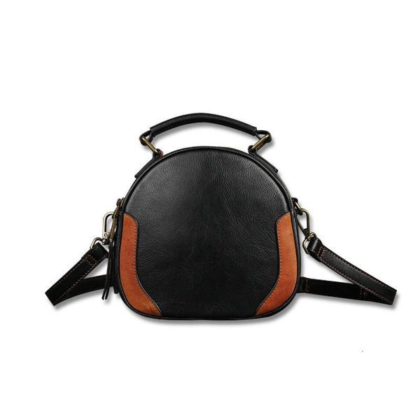 

vintage vintage leather round designer crossbody bag women genuine leather shoulder bags ladies small handbags mini tote bag