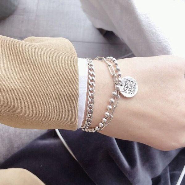 

v47vz maotouyuan риса шарик maotouyuan корея east gate s925 chainsouth silver oldpersonalized fashionversatile двухслойный sterling рисовый, Golden;silver