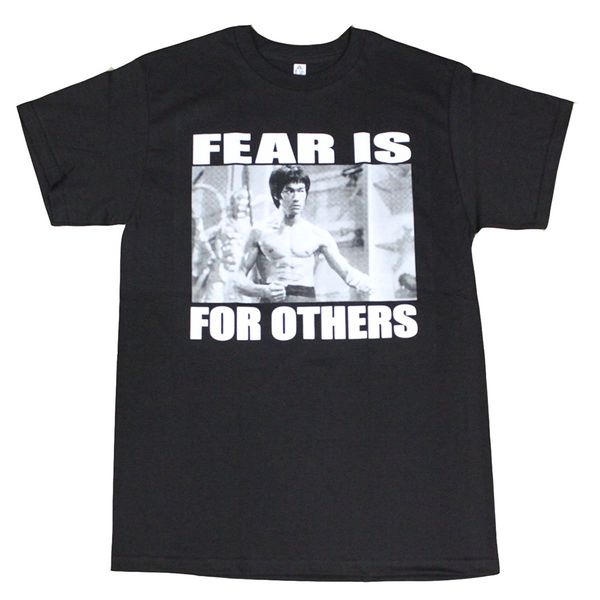 

sport 2019 new summer slim tee shirt bruce lee fear is for others men's t-shirt black