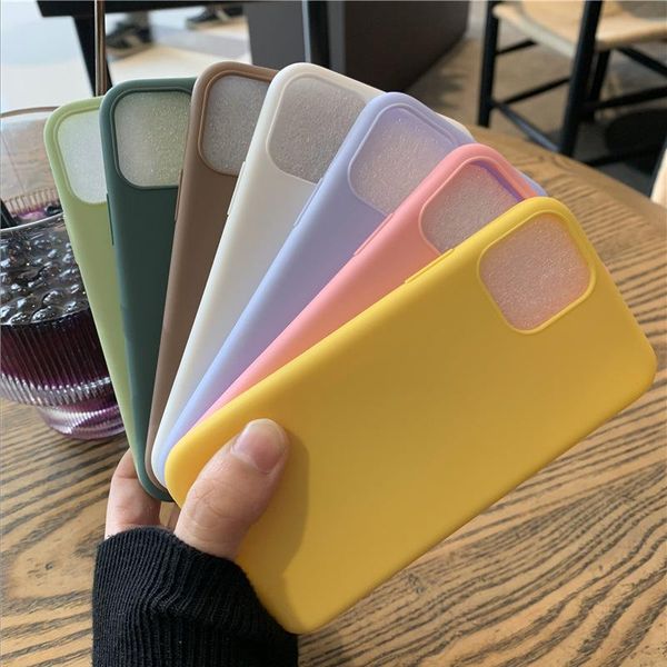 

sile solid color phone case for iphone 12 12 pro soft cover candy color iphone 12 mini pro max q jllgvb