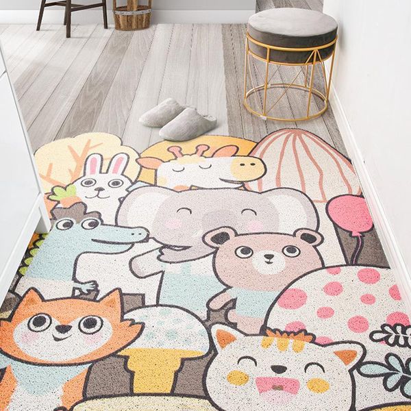 

pvc silk loop door mat entrance rubbing dust carpet kitchen anti-slip mat custom irregular shape rug minimalist anti-slip1