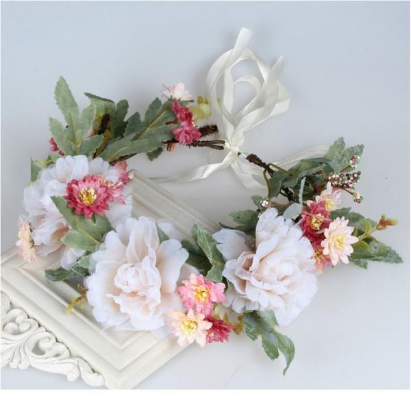 

silk flowers wedding flower wreath kids party floral garland handmade adjustable girls flower crown flower wreath kids jllneq