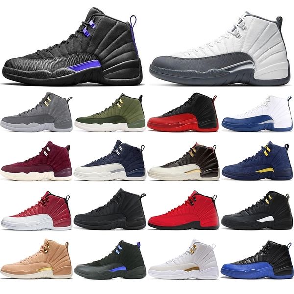 

2021 new jumpman 12 reverse taxi sport sneakers 12s winterized basketball shoes for men nylon vachetta tan dark concord mens trainers shoe
