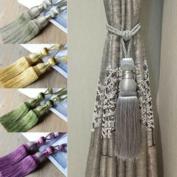 

2pcs curtain holdbacks rope tie backs tassel tieback ball home decoration
