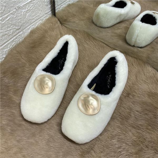 

deat 2020 new spring autumn fashion casual solid color lamb wool pearl ankles velvet cotton button single shoes women sf616, Black